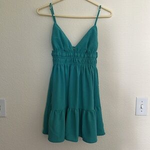 Inspired Hearts Ruffle Tiered Dress - Teal